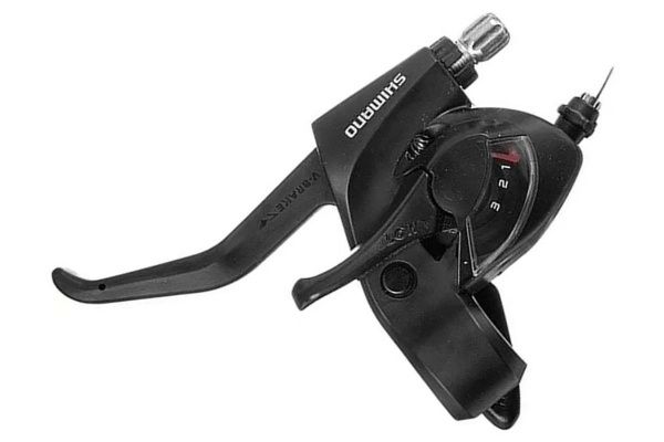 Шифтер/торм.ручка Shimano Tourney EF41, лев., 3 cк., трос 1800 мм, черный, арт. 590135