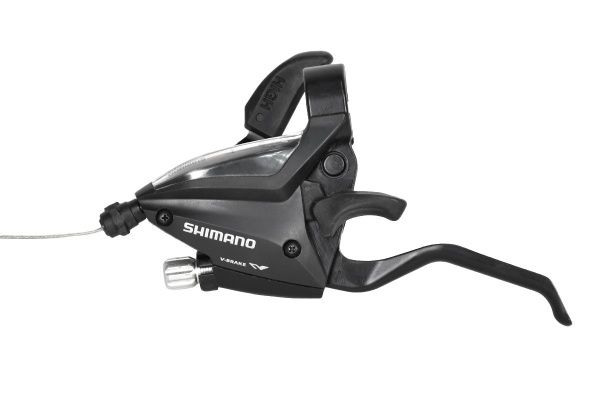 Шифтер/ручка тормоза, SHIMANO ASTEF5002LSBL,левая,3-передачи,трос 1750мм,черный