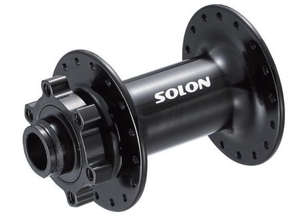 Втулка передняя Solon DH908TF BOOST 32H DISC M15*110mm, ось 15мм, крепление IS6, 2 промподшипника, черная