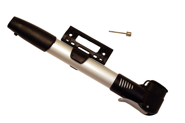 Насос JK315, пластик, телескоп, авто/вело переходник,игла,серебристый